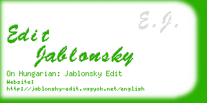 edit jablonsky business card